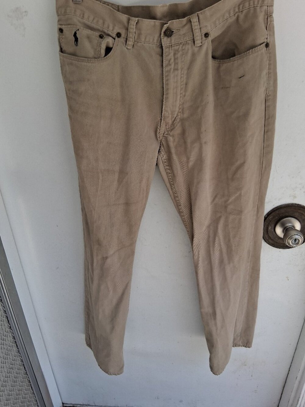 Ralph Lauren Pants Mens 33x30 Beige Polo Jeans Company 100% Cotton Chino Casual